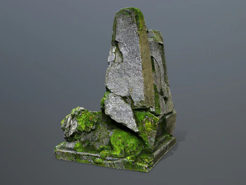 Lion Stone Throne 3D Model
