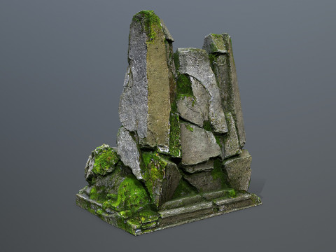 Lion Stone Throne 3D Model