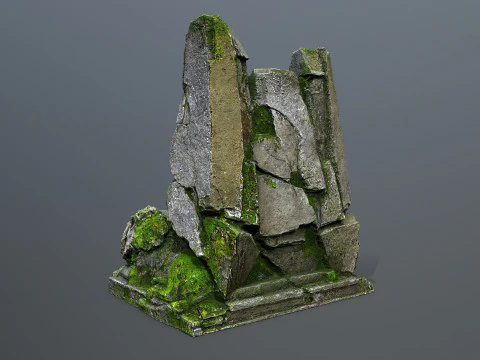 Lion Stone Throne 3D Model