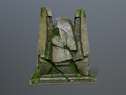 Lion Stone Throne 3D Model