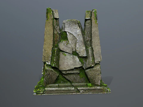 Lion Stone Throne 3D Model