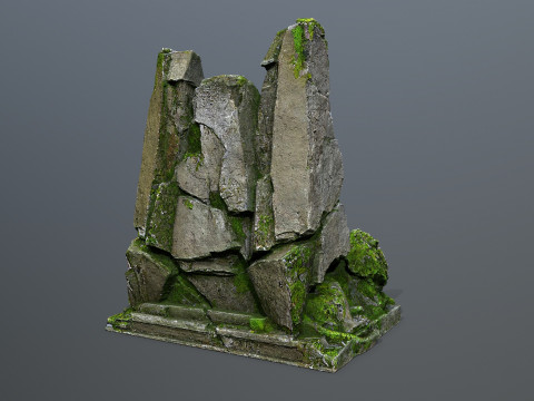 Lion Stone Throne 3D Model