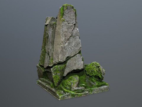 Lion Stone Throne 3D Model