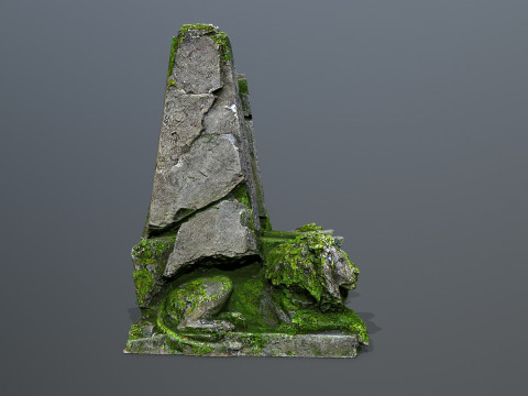 Lion Stone Throne 3D Model