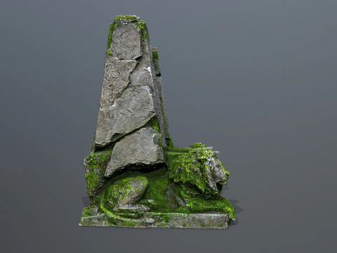 Lion Stone Throne 3D Model
