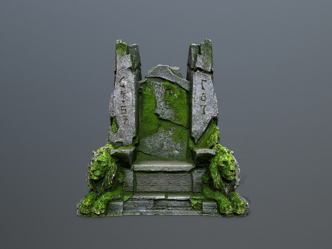 Lion Stone Throne 3D Model