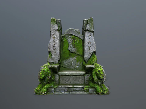 Lion Stone Throne 3D Model