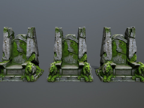 Lion Stone Throne 3D Model