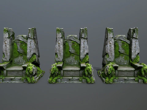 Lion Stone Throne 3D Model