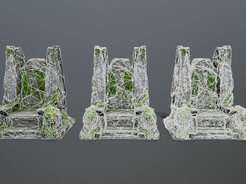 Lion Stone Throne 3D Model