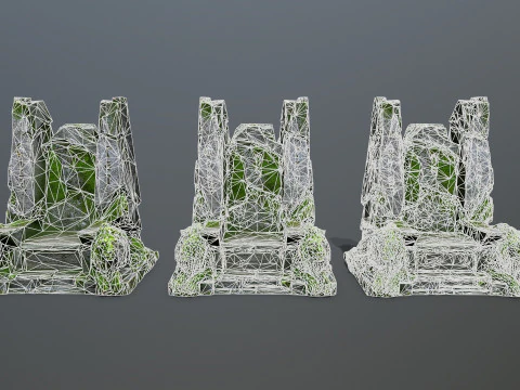 Lion Stone Throne 3D Model