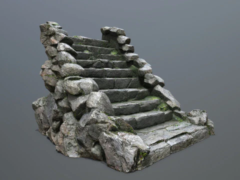 Stone stairs 3D Model