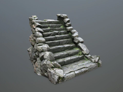 Stone stairs 3D Model