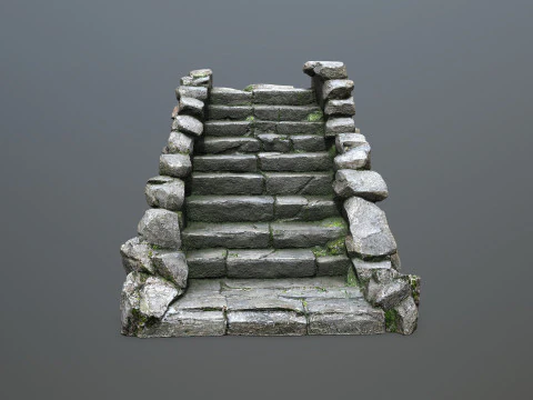 Stone stairs 3D Model