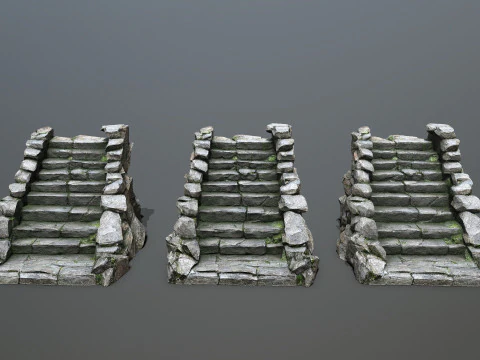Stone stairs 3D Model