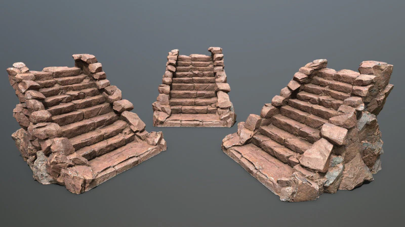 Stairs 3D Model .c4d .max .obj .3ds .fbx .stl .blend 