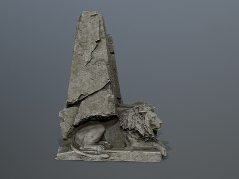 Lion Stone Throne 3Dモデル