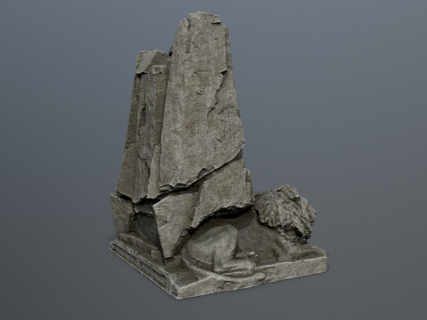 Lion Stone Throne 3Dモデル