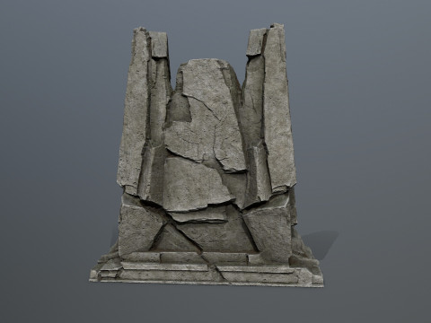 Lion Stone Throne 3Dモデル