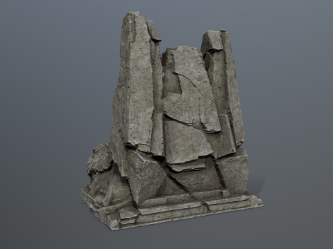 Lion Stone Throne 3Dモデル