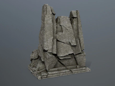 Lion Stone Throne 3D Model