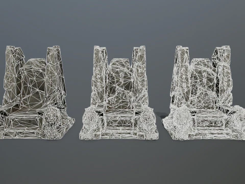 Lion Stone Throne 3D Model