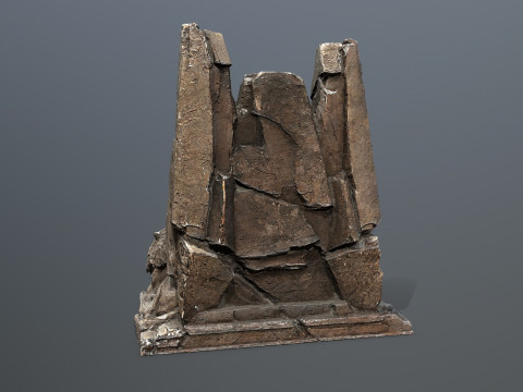 Lion Stone Throne 1 3D-Modell