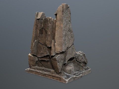 Lion Stone Throne 1 3D-Modell