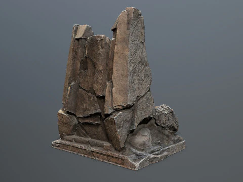 Lion Stone Throne 1 3D Model
