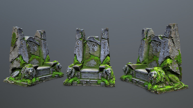 Lion Stone Throne 3 3Dモデル .c4d .max .obj .3ds .fbx .stl .blend