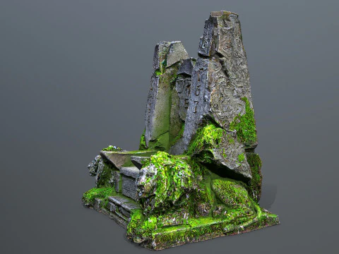 Lion Stone Throne 3 3D Model