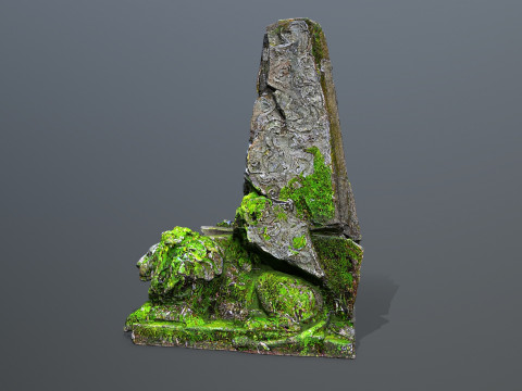 Lion Stone Throne 3 3Dモデル