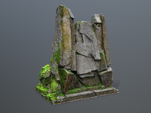 Lion Stone Throne 3 3Dモデル