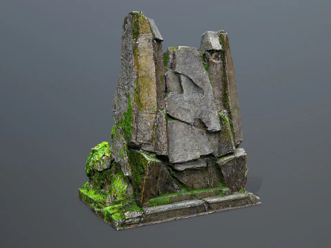 Lion Stone Throne 3 3D Model