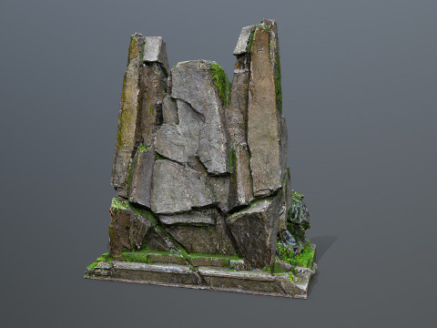 Lion Stone Throne 3 3Dモデル