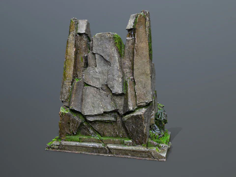 Lion Stone Throne 3 3D Model
