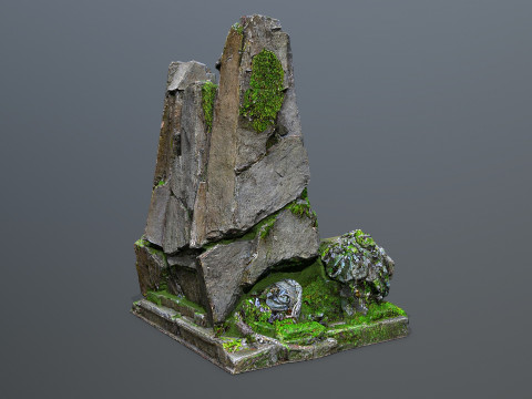 Lion Stone Throne 3 3Dモデル