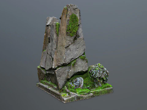 Lion Stone Throne 3 3D Model