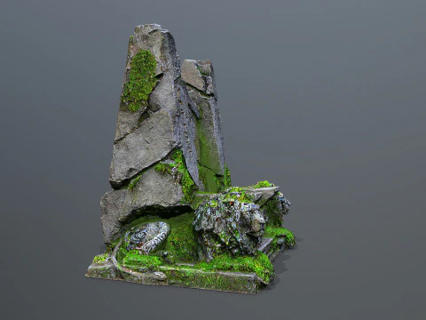 Lion Stone Throne 3 3D Model