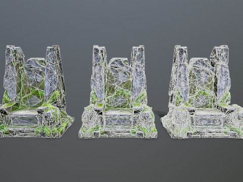 Lion Stone Throne 3 3Dモデル
