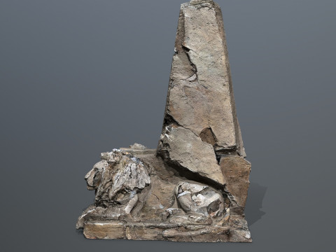 Lion Stone Throne 3D Model