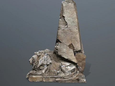 Lion Stone Throne 3D Model