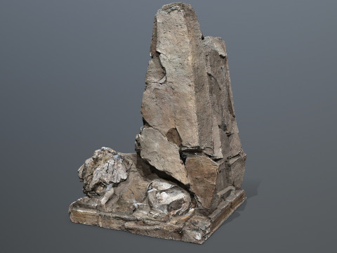 Lion Stone Throne 3D Model