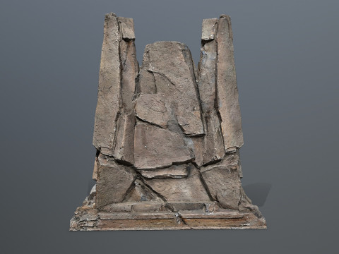 Lion Stone Throne 3D Model