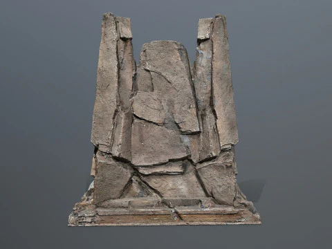 Lion Stone Throne 3D Model
