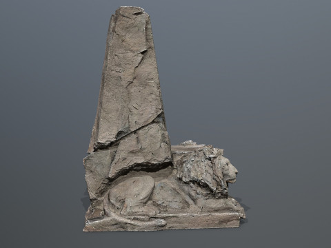 Lion Stone Throne 3D Model