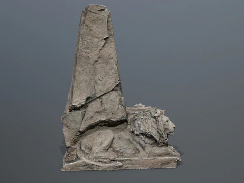Lion Stone Throne 3D Model