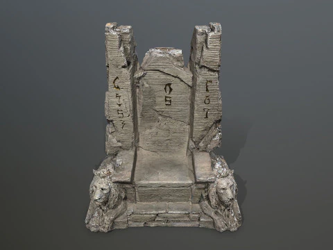 Lion Stone Throne 3D Model