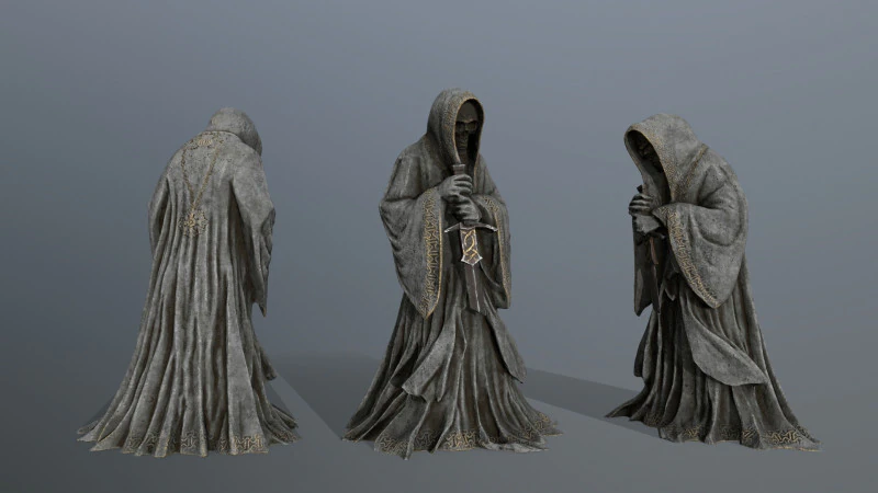 Dark statue 3D Model .c4d .max .obj .3ds .fbx .stl .blend