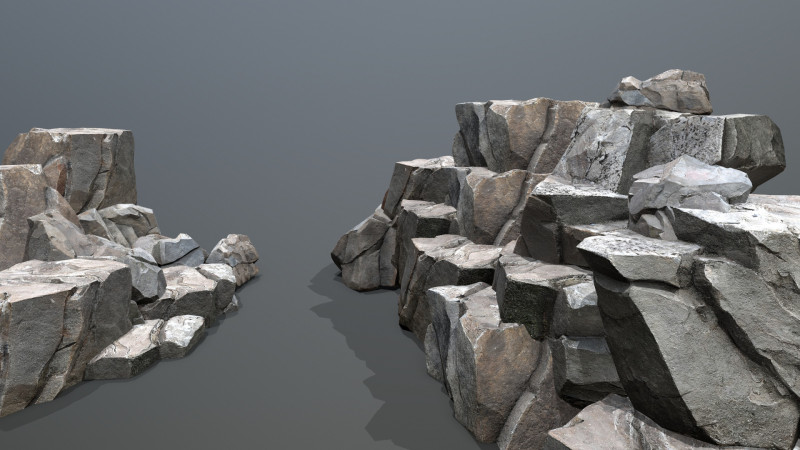 Cliff rocks 3D Model .c4d .max .obj .3ds .fbx .stl .blend